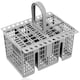 image 9 of SPARES2GO Cutlery Cage Basket compatible with Hotpoint Dishwasher (Grey, Removable Handle, 225mm)