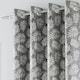 image 2 of Oakland Grey Curtains 66 x 72 inch (168 x 183 cm) Room Darkening Eyelet Thermal Noise Reducing Curtains for Bedroom and Living Room