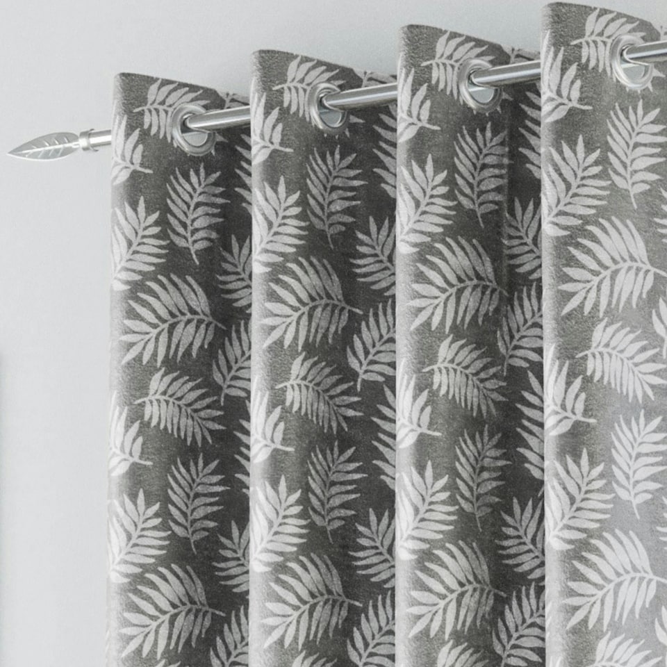 image 1 of Oakland Grey Curtains 66 x 72 inch (168 x 183 cm) Room Darkening Eyelet Thermal Noise Reducing Curtains for Bedroom and Living Room