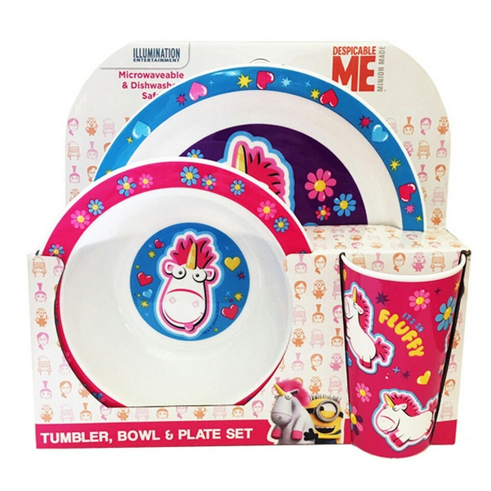 image 1 of Despicable Me Fluffy Kids/Childrens Tableware Set - Multicoloured - One Size