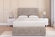 image 1 of Sloomy Cambridge Pebble Plush Divan Bed Base 2 Drawers Right Side With 26 Inch Strutted Headboard & 12 Inch Matching Footboard | Brown | Pebble | Small Single | 1