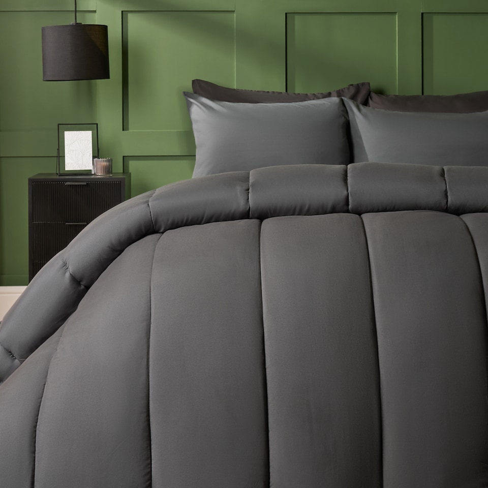 image 1 of OHS Plain 10.5 TOG Coverless Duvet with Pillowcase Bedding Set