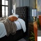 image 5 of Veneta Plush Black Super King Bed Frame - Black