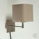 image 2 of ValueLights Sheldon Brushed Chrome Indoor Wall Light With Beige Shade