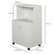 image 7 of HOMCOM Kitchen Storage Unit Microwave Cart Trolley w/ Cabinet Wheels Shelf White