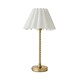 image 4 of ValueLights Maeve White Scallop Pleated Tapered Shade Brushed Gold Bobbin Bobble Table Lamp Gold