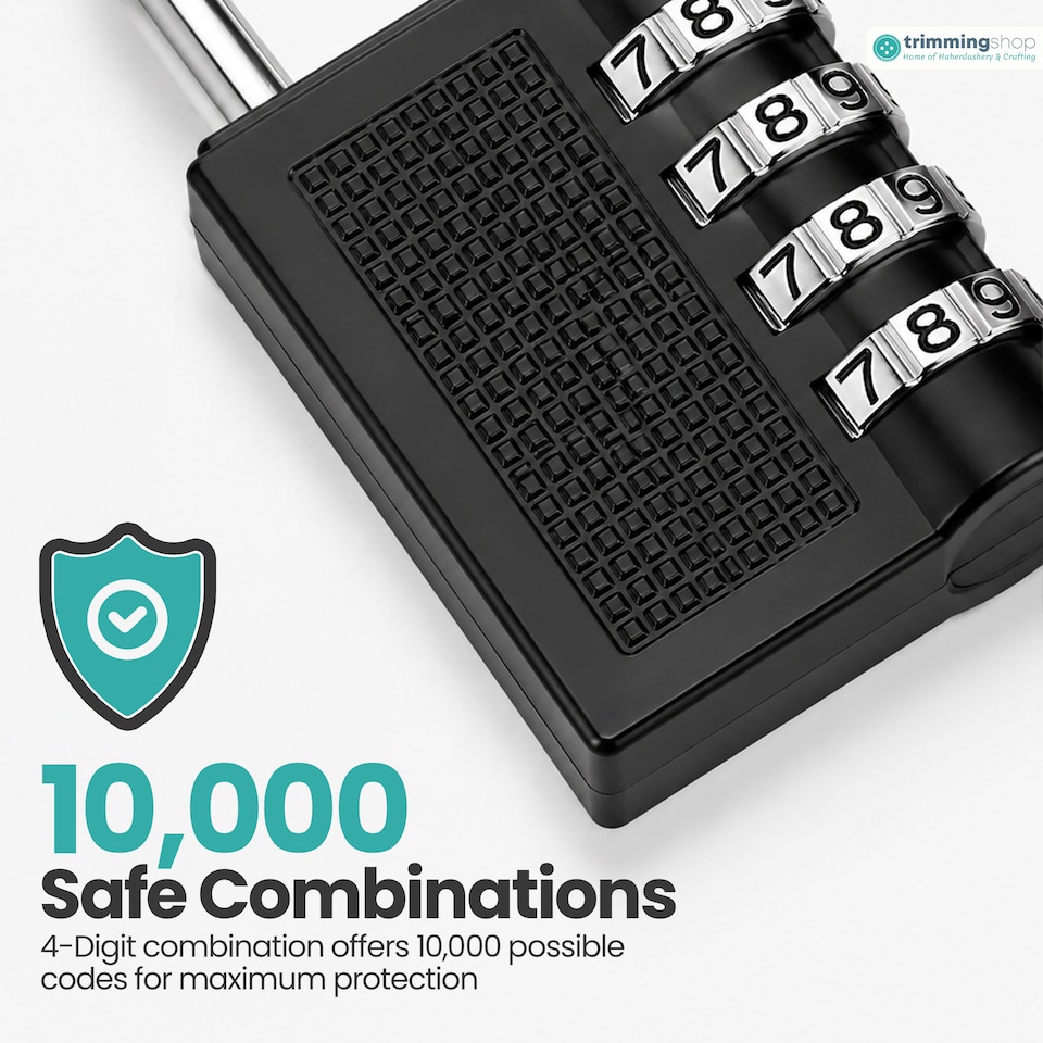 image 1 of 4-Digit Coded Padlock, Black Heavy-Duty Combination Padlock - 2pcs
