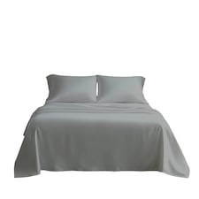 Microfibre Soft Touch Flat Sheet Plain Dyed Bed Linen Silver | Silver | Double
