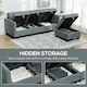 image 10 of HOMCOM Convertible Modular Sectional Sofa with Storage, Tufted 3 Seater Sofa Set, L Shaped Couch with Ottoman, Wood Frame for Living Room, Dark Grey | Grey