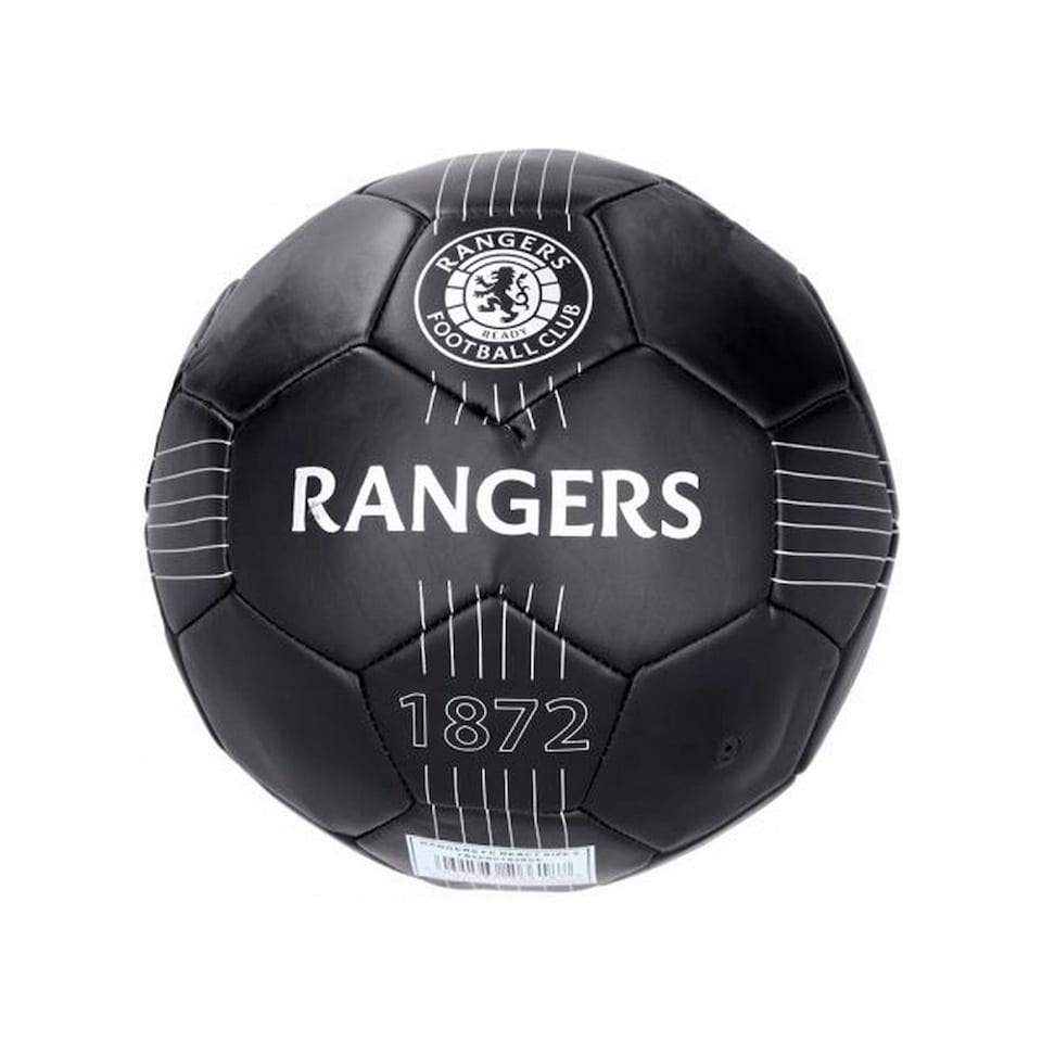 image 1 of Rangers FC React Crest Leather Detailing Football - Black/White - 5 Black