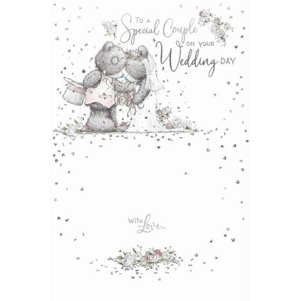 image 1 of Bear Bride And Groom Special Couple Me to You Bear Wedding Day Card