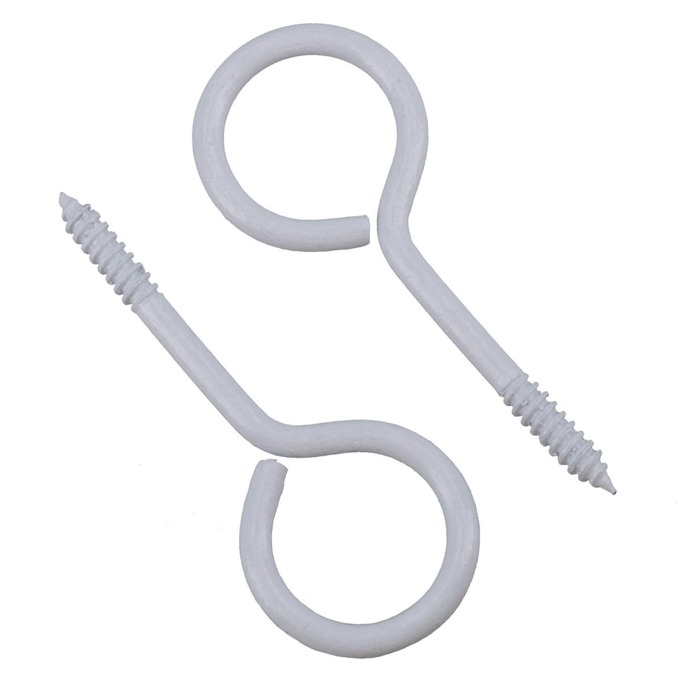 image 1 of Screw Eye Hooks Fasteners Picture Curtain Hanger 18mm Hook 60mm Length 12pc