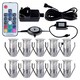 image 1 of Set of 10 - 15mm IP67 Colour Changing LED Decking Kit with Photocell | Chrome | Clear | 10
