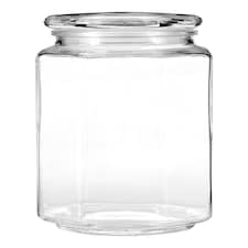 Interiors by Premier Glass Storage Jar – 1040ml, Clear Glass with Airtight Clip-Top Lid, Perfect for Storing Tea