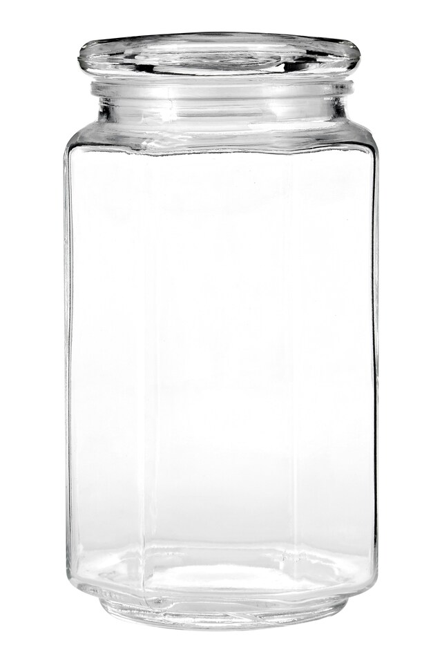 image 1 of Interiors by Premier Glass Storage Jar – 1040ml, Clear Glass with Airtight Clip-Top Lid, Perfect for Storing Tea