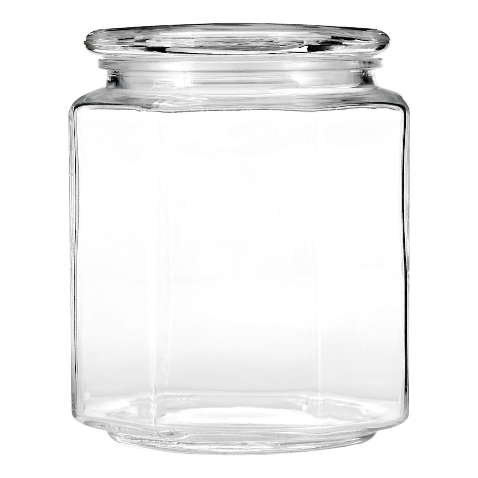 image 1 of Interiors by Premier Glass Storage Jar – 1040ml, Clear Glass with Airtight Clip-Top Lid, Perfect for Storing Tea