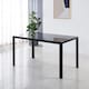 image 2 of Dining Table Set With 6 Black Tufted Velvet Chairs Dining Room Furniture