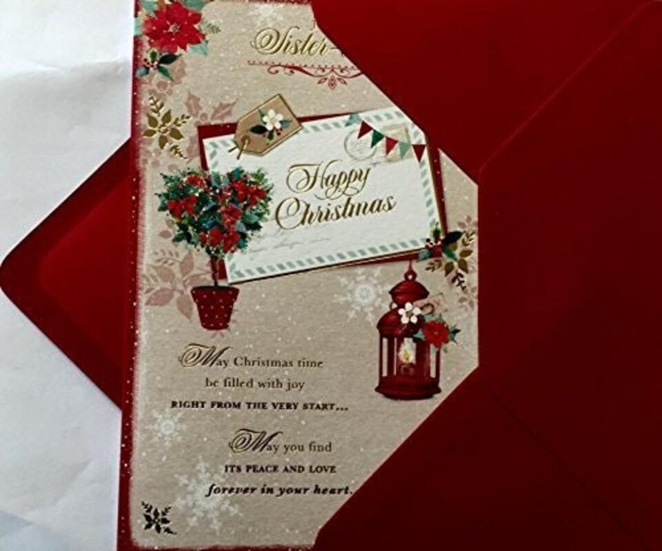 image 1 of TRADITIONAL SISTER-IN-LAW NICE VERSE GOLD FOIL CHRISTMAS GREETING CARD