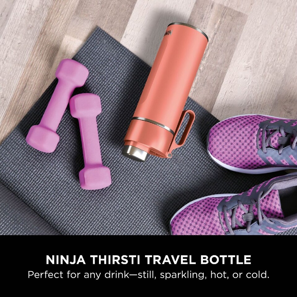 image 1 of Ninja Thirsti 530ml Travel Bottle Coral DW1801EUUKPE