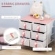 image 3 of HOMCOM Chest of Drawers, Cloth Organizer Unit with 6 Fabric Drawers, Metal Frame and Wooden Top, Storage Cabinet for Kids Room, Living Room, Closet, Hallway, Pink