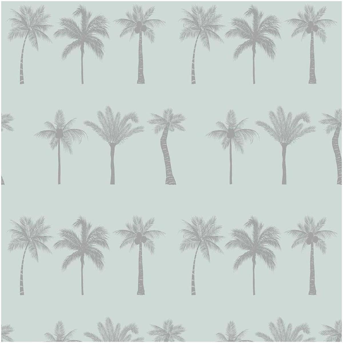 Nikau Mint Green Palm Tree Wallpaper Metallic Smooth Paste the Wall 10m Roll