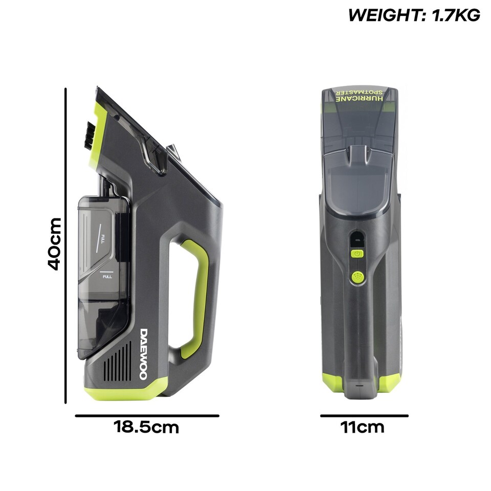 image 1 of Daewoo Hurricane Spot Master Cordless Carpet & Upholstery Cleaner 10.8V USB-C