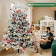 image 5 of COSTWAY 4.5FT Pre-Lit Artificial Christmas Snow-flocked Xmas Tree Green | One Size