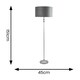 image 3 of ValueLights Maggie Chrome Candlestick Floor Lamp Grey Velvet Chrome Shade & Bulb | Grey