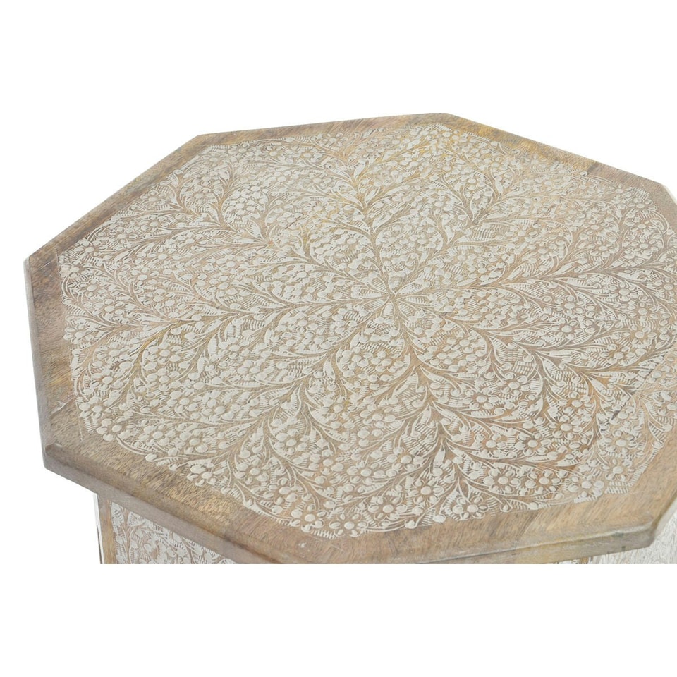 image 1 of Side table DKD Home Decor 49 x 49 x 53,5 cm Brown White Mango wood N/A