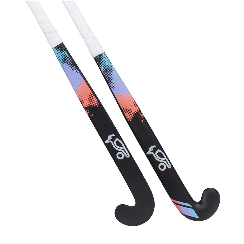 image 1 of Kookaburra Echo L-Bow Hockey Stick - Black/Multicoloured - 37.5in