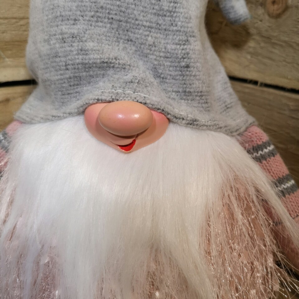 image 1 of 30cm Christmas Male Gonk with LED Light - Grey Hat