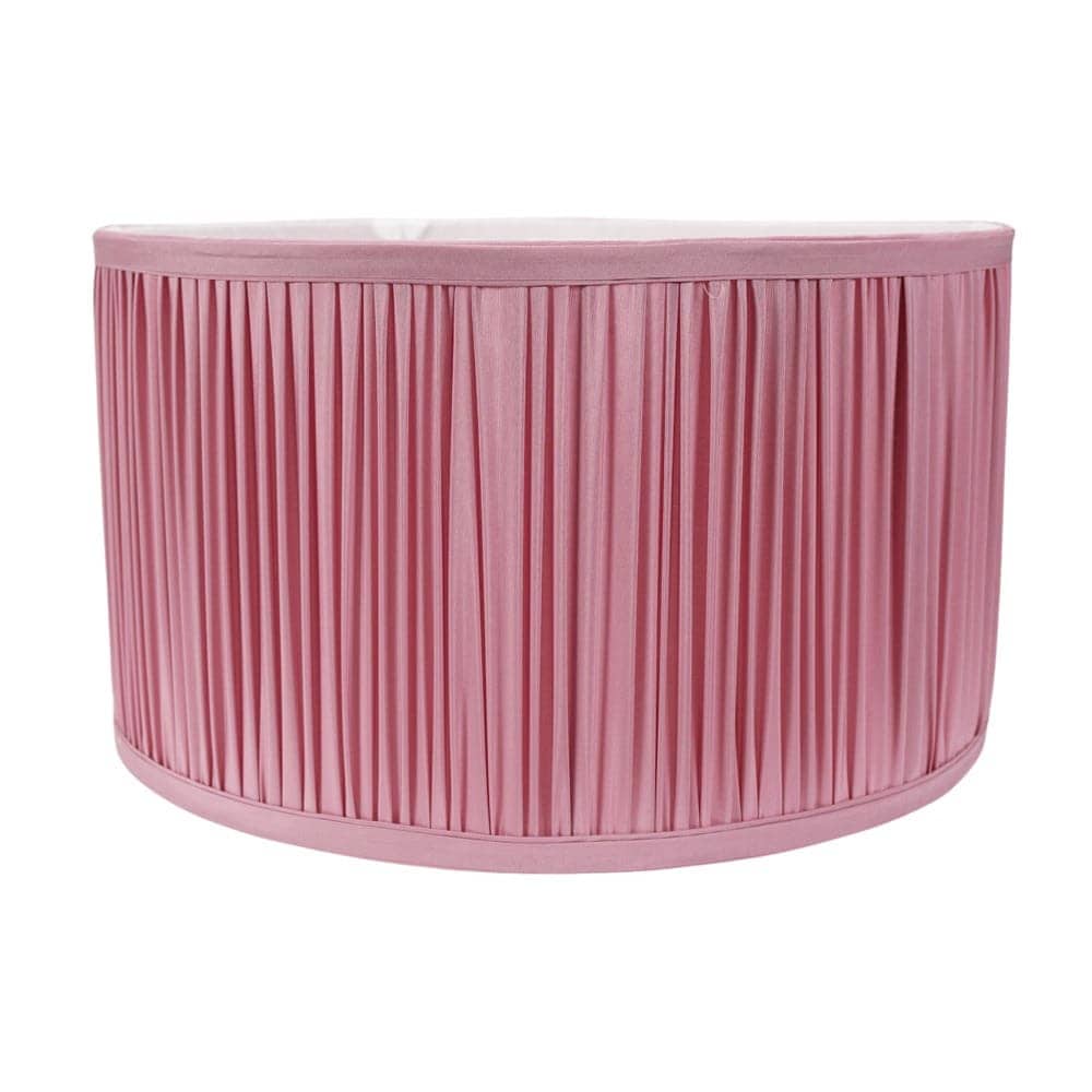 ValueLights Jess Fabric Ruched Pleated Ceiling Floor Table Large Lamp Shade with LED Bulb in Light Pink