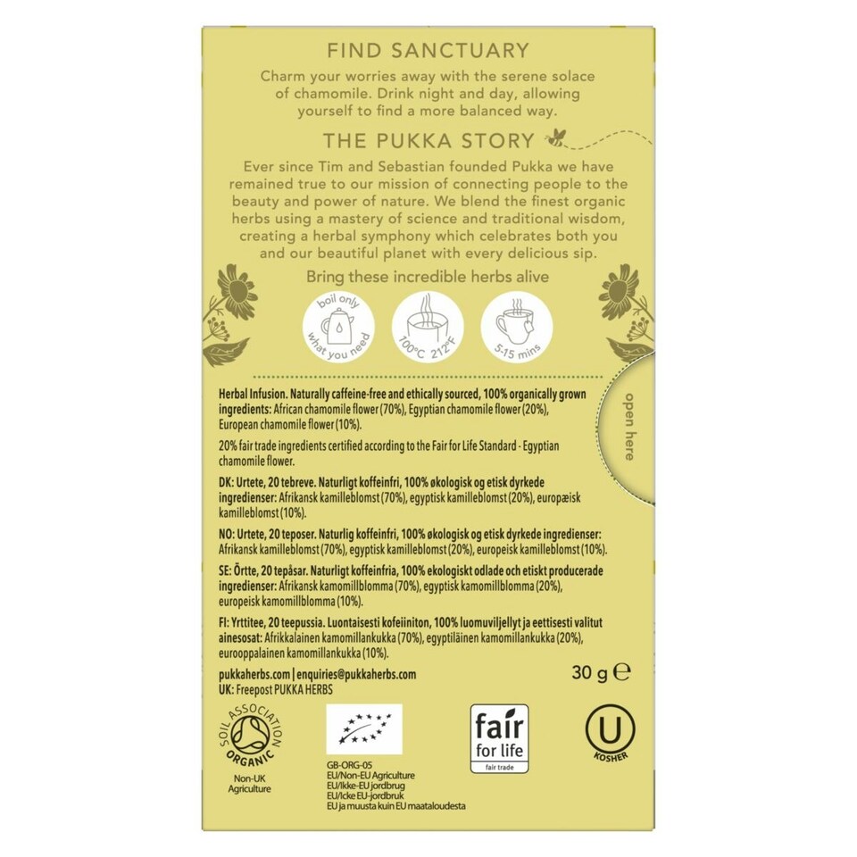 image 1 of Pukka Herbs Organic Herbal Tea, Three Chamomile, 4 Packs, 80 Teabags 4