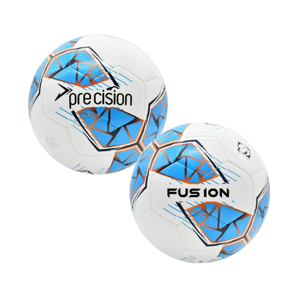 Precision Fusion FIFA Basic Training Ball - White/Cyan/Orange/Grey - 4