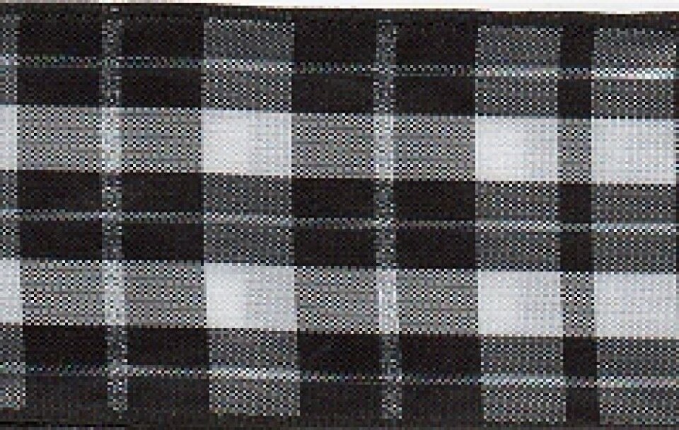 Berisfords 1 Black/White 40mm Beaumont Tartan Ribbon for Dressmaking - per metre