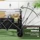 image 10 of Outsunny 180L Folding Garden Trolley Wagon Cart w/ Extendable Side Walls, Black
