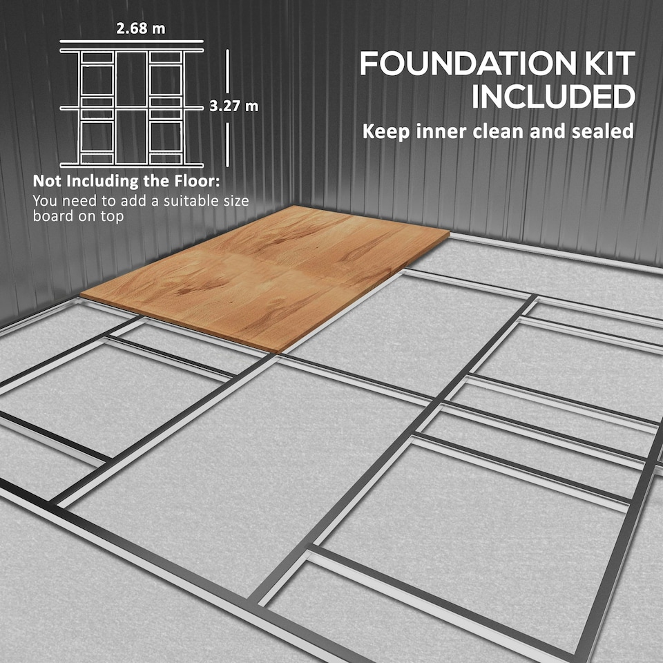 image 1 of Outsunny 13 x 11ft Garden Shed Storage with Foundation Kit and Vents, Green