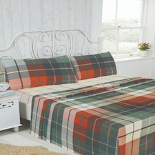 Lomond Brushed Cotton Check Luxury Flannelette Complete Sheet Set Multi | Double