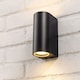 image 4 of CGC EILEEN Black Curved Double GU10 Outdoor Wall Light | Black | Black