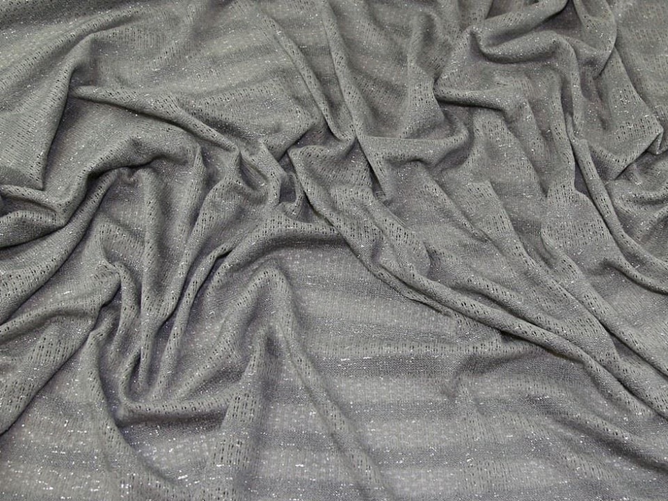 Grey Lurex Sweater Knit Stretch Fabric for Dressmaking, 158cm / 62" Wide - per metre