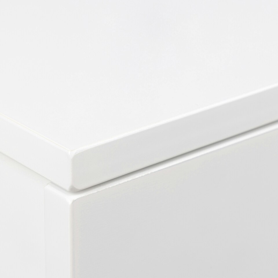 image 1 of Avignon Square Bedside Table with 1 Drawer in White