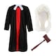 image 1 of Judge Costume - 3 Pcs - Robe, Wig & Gavel | Multi | One Size