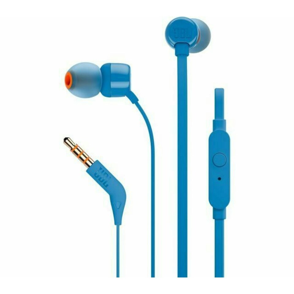 image 1 of JBL T110 Universal In-Ear Headphones with Remote Control Blue