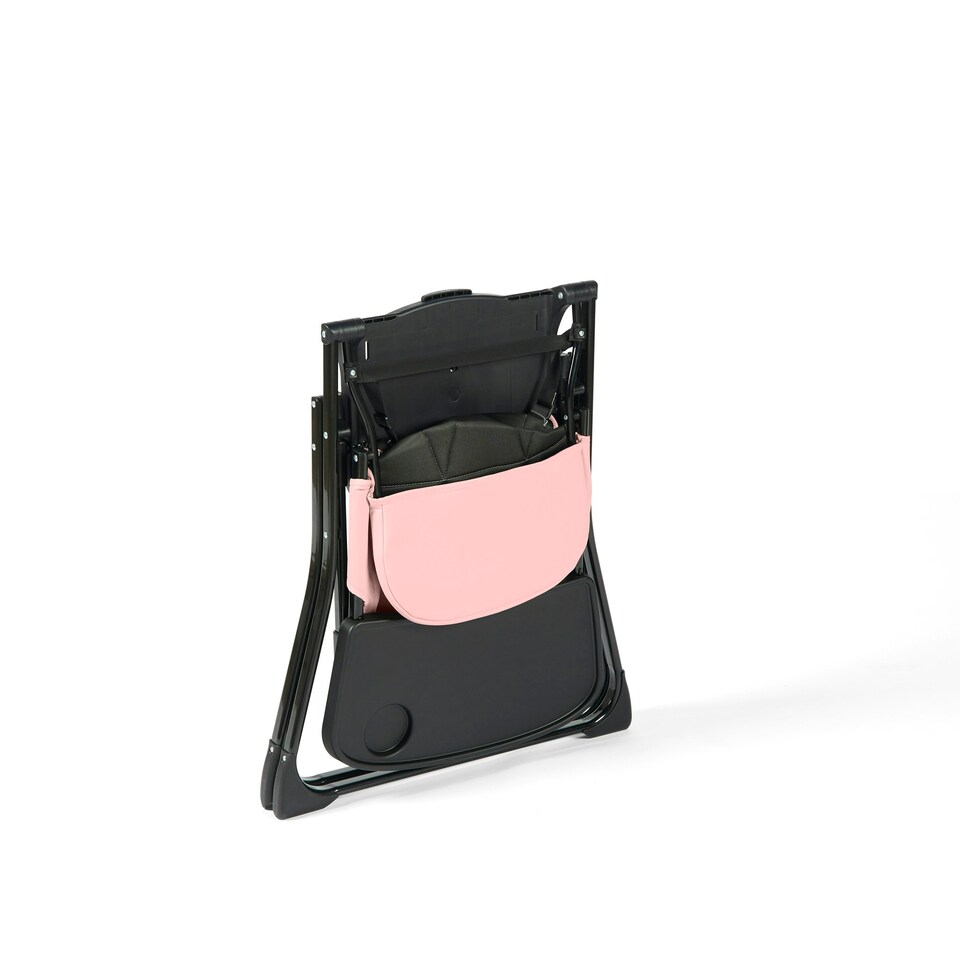 image 1 of Flip Magic Fold Highchair (Blush Pink) – From Sitting Up to 15kg, 5-Point Safety Harness, Removable Tray, Quick One-Hand Fold, Compact Slimline, Easy Storage