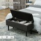 image 3 of HOMCOM 15" Ottoman Storage Box with 57L Storage Capacity, Dark Grey | Grey
