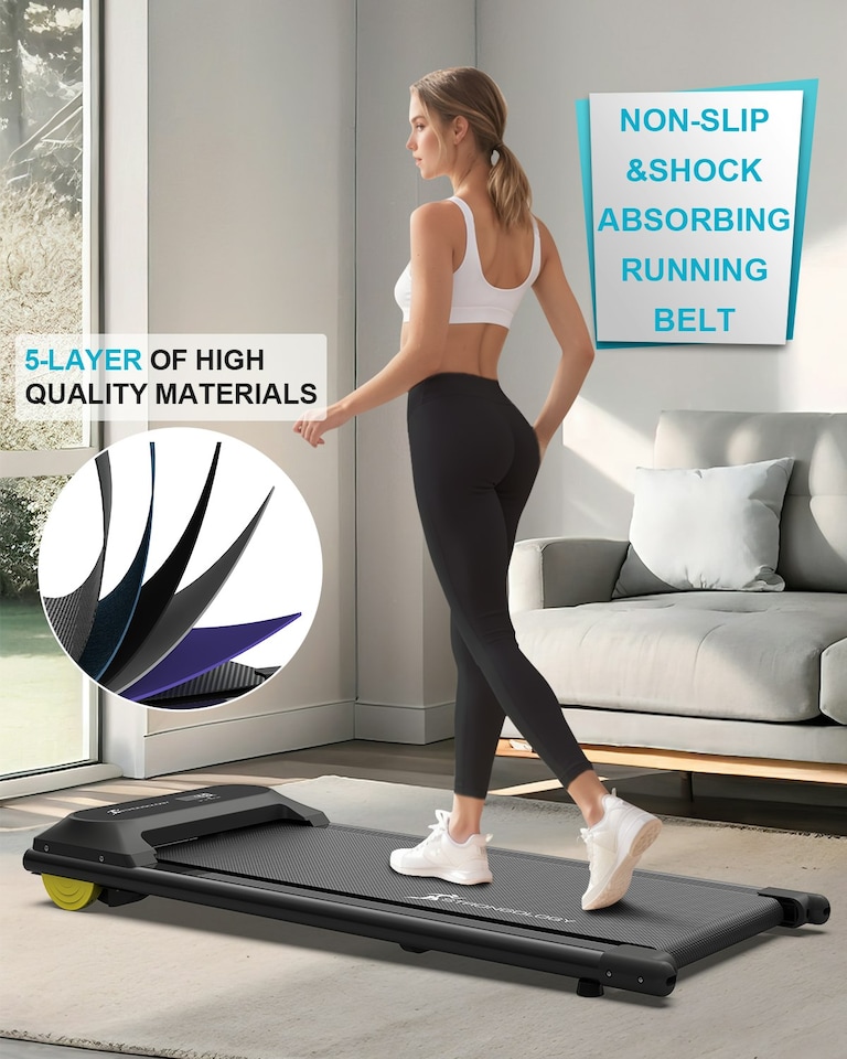 image 1 of Strongology EVOLUTION  Home & Office Quiet 2.0HP Adjustable Speed 1-6km/h Slimline LED Display Treadmill