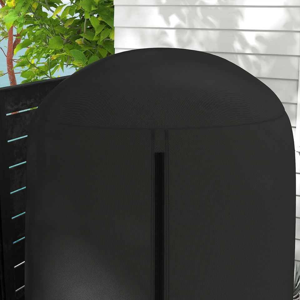 image 1 of Outsunny Hanging Egg Chair Cover, Outdoor Single Swing Chair Cover, Waterproof Anti-dust Furniture Protector with Zipper, 420D Oxford Fabric for 128 x 190H cm Stand, Black | Black | Black