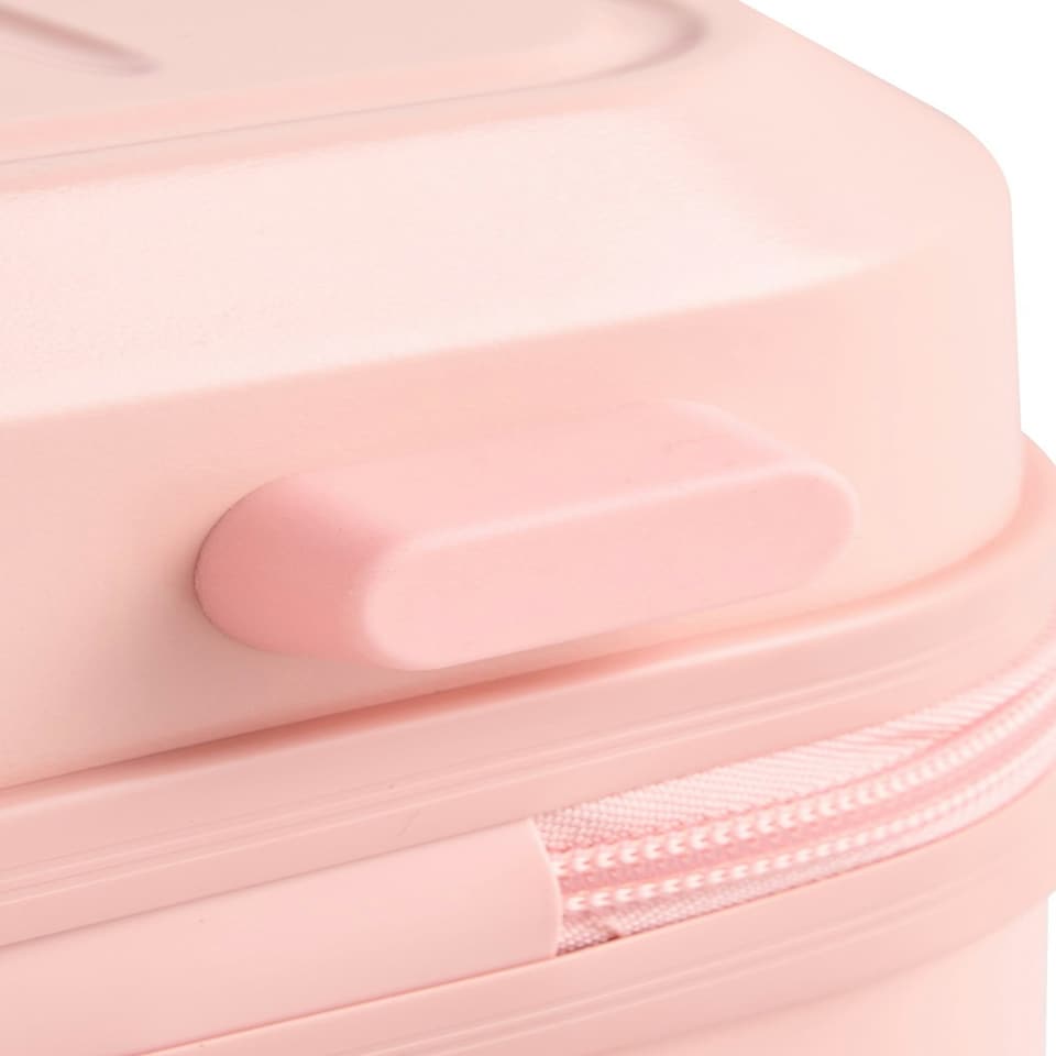 image 1 of Living and Home Lightweight Portable Hard Shell Travel Cosmetic Case, Pink Pink | Personal Item