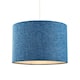 image 2 of Contemporary and Sleek 12 Inch Midnight Blue Linen Drum Lamp Shade 60w Maximum | Blue