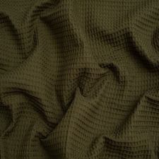 Minerva Core Range Green Medium Cotton Waffle Fabric for Dressmaking, 150cm / 59" Wide - per metre